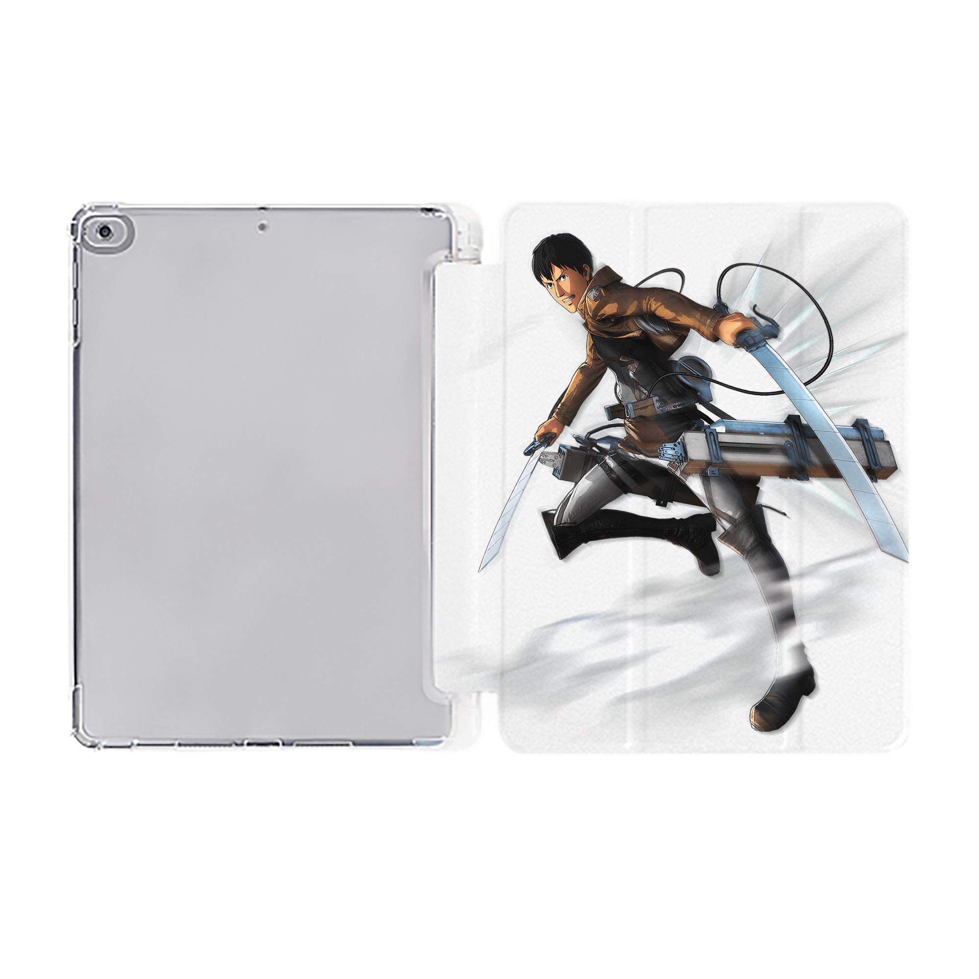 （画像用） 進撃の巨人 ベルトルト・フーバー Attack on Titan Bertholdt Hoover IPad ケース ペン収納付き 三つ折りスタンド PUレザー×シリコン 対応機種9.5/10.5/10.9インチ
